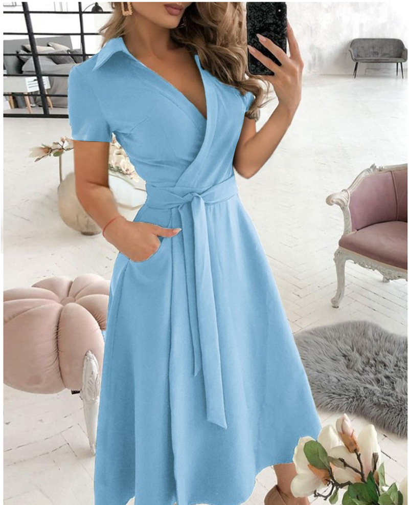 Women's Short Sleeve Wrap Dres - Wrap Dress Work recension och pris