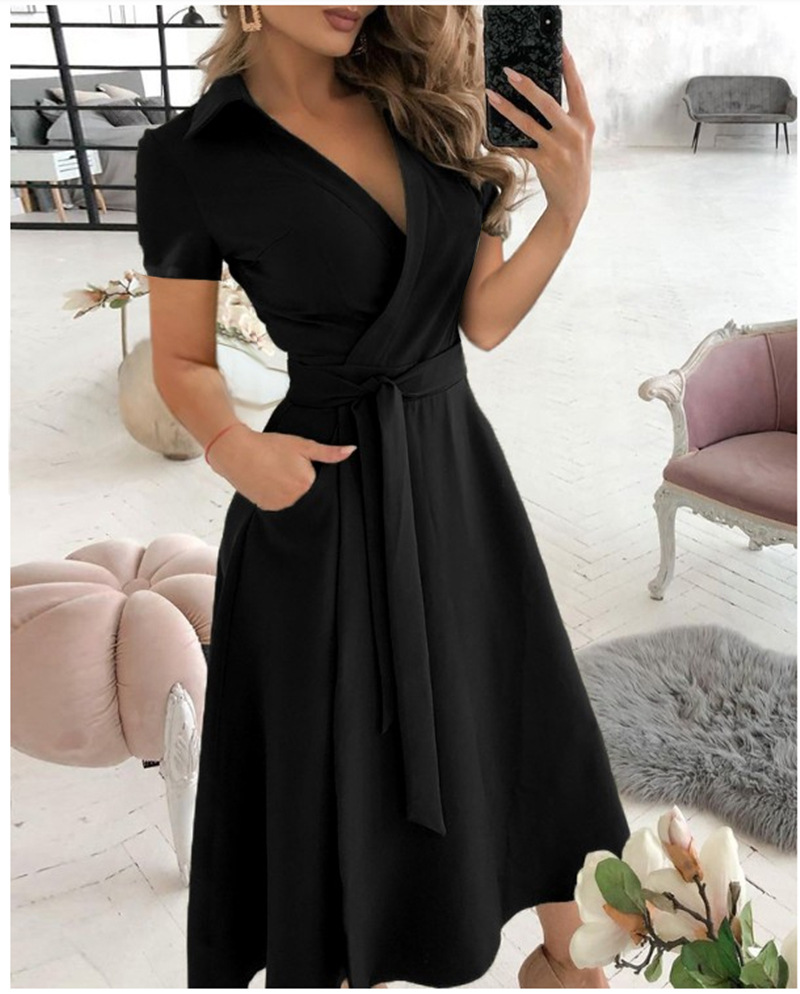 Women's Short Sleeve Wrap Dres - Wrap Dress Work recension och pris