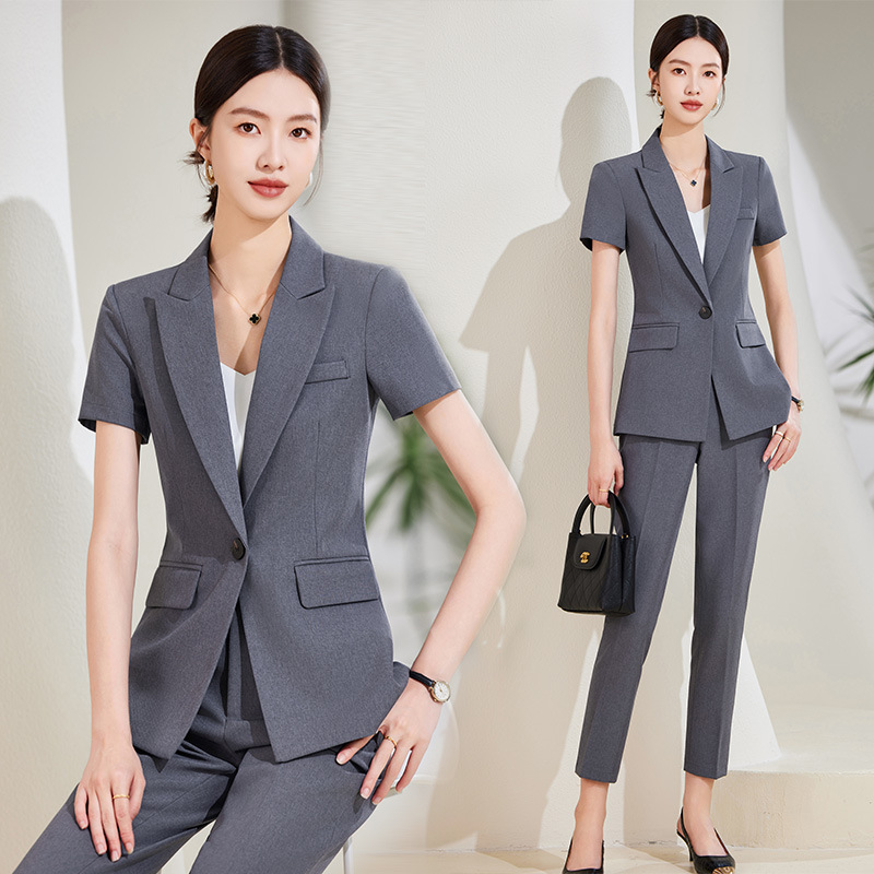 Navy Blue Short Sleeve Suit Se - Women'S Formal Wear Stores recension och pris