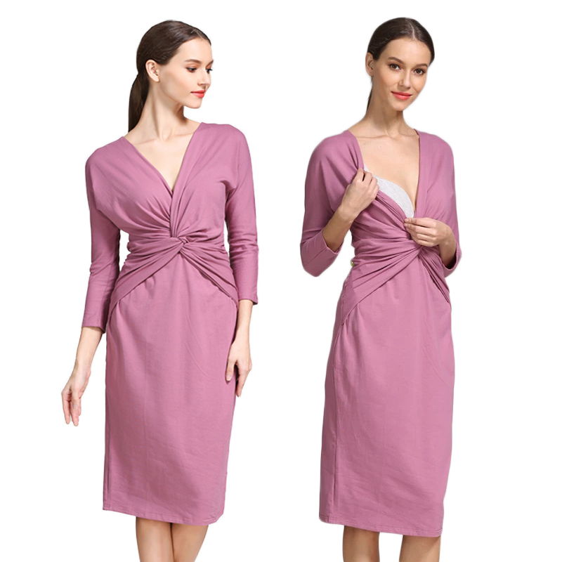Twist Front Wrap Nursing Mater - Wrap Dress Work recension och pris