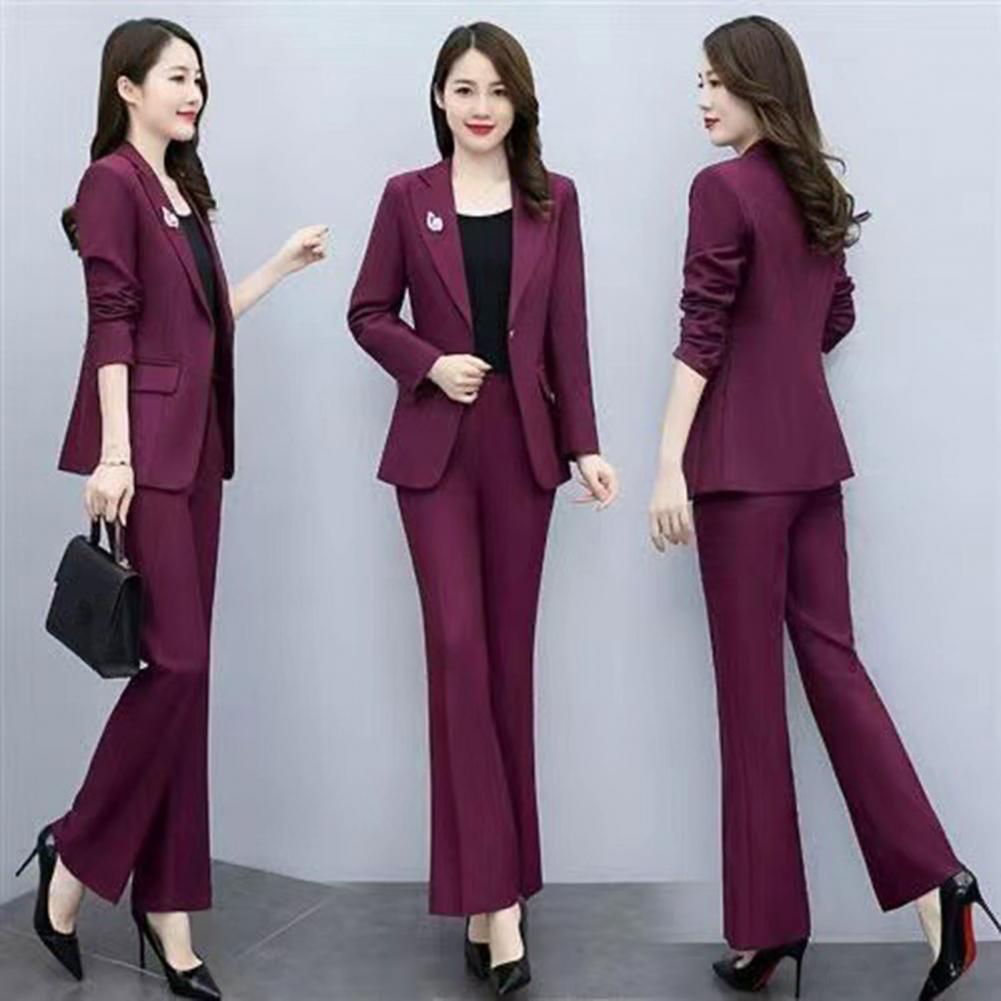 2 Pcs/Set Lady Formal Coat Pan - Women'S Formal Wear Pants recension och pris